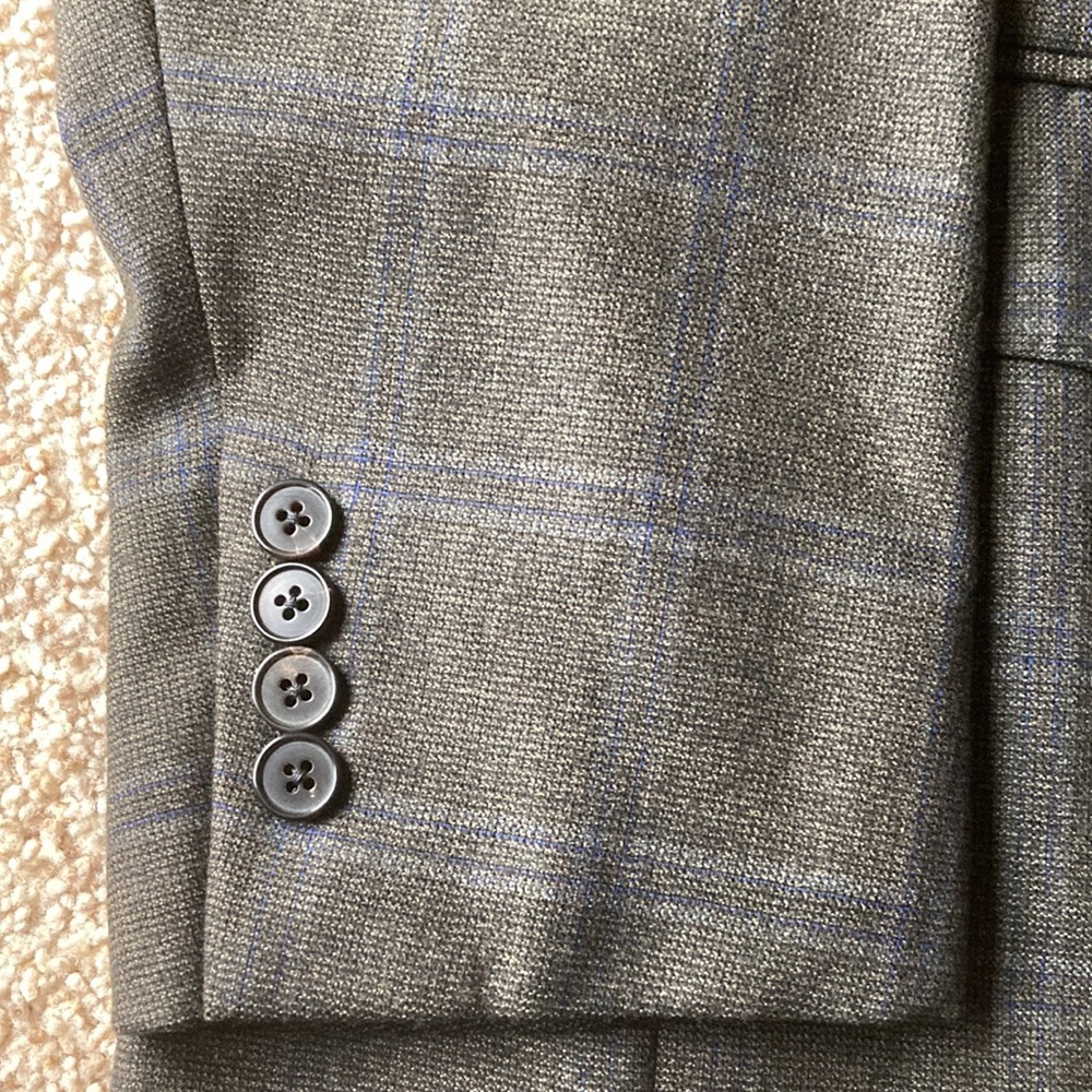 Ermenegildo Zegna Green Blue Windowpane Check Wool Sport Coat Eu 54 US 44 - Picture 4 of 12